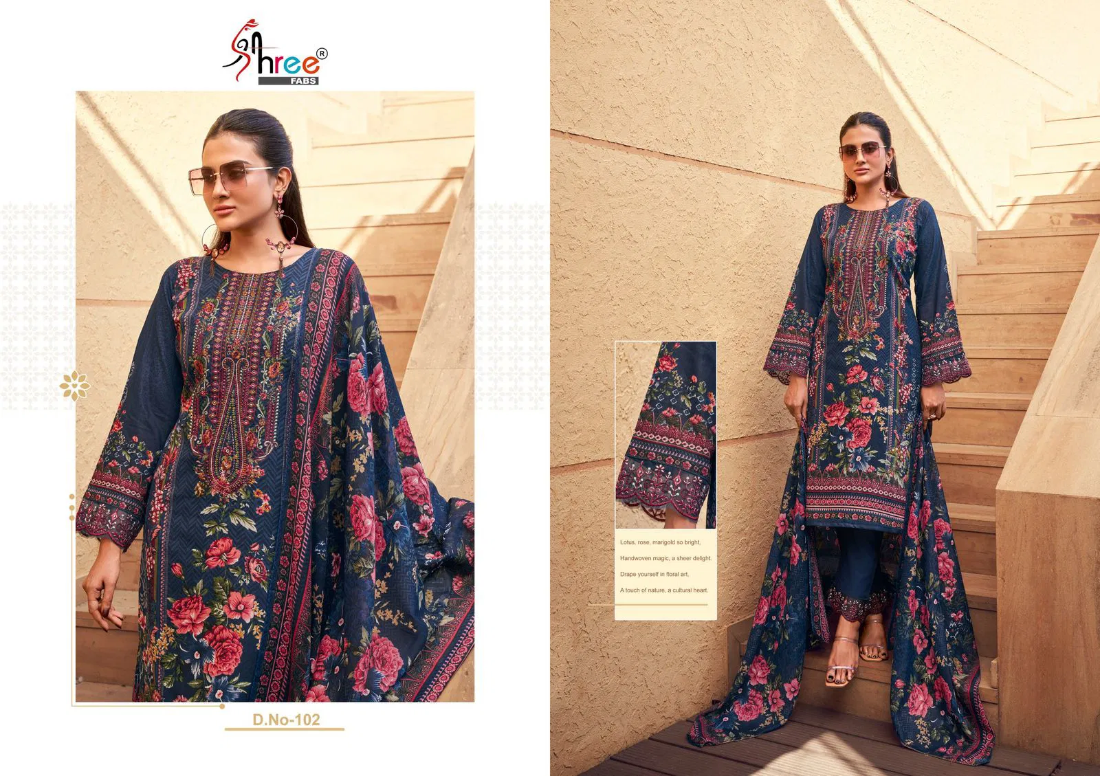 Khadiza by Shree Lawn Cotton Pakistani Salwar Suits Wholesale Online